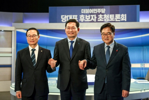 송영길 더불어민주당 당 대표후보가 충청합동 토론회에 참석했다.